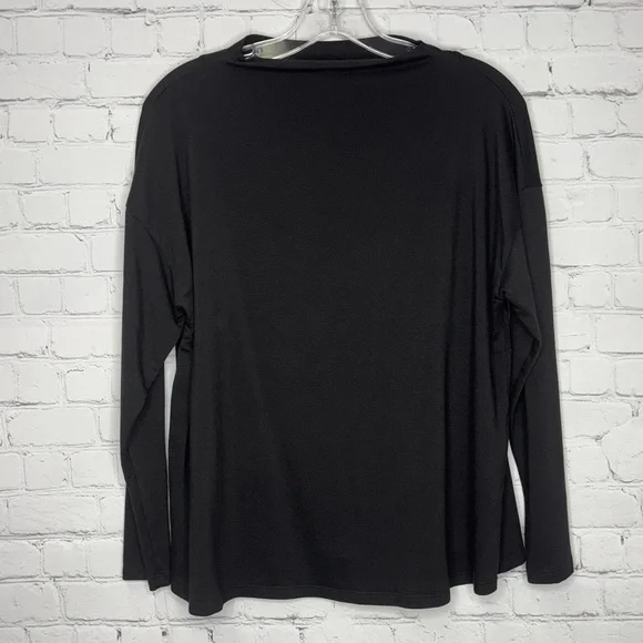 Eileen Fisher Stretch Jersey Knit Mock Neck Top - Picture 4 of 7